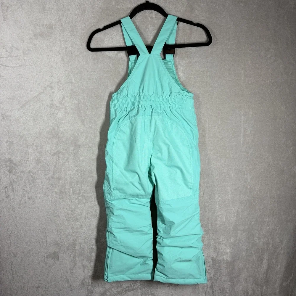 Lands End Squall Insulated Snow Bib Kids 5 Green Grow A Long Reinforced Knee